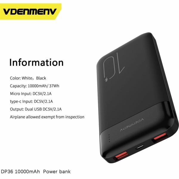 Vdenmenv 10000mah Fast Powerbank